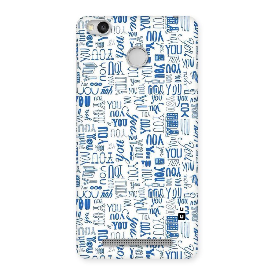 You Pattern Back Case for Redmi 3S Prime
