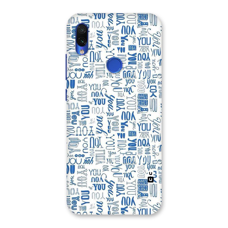 You Pattern Back Case for Redmi Note 7S