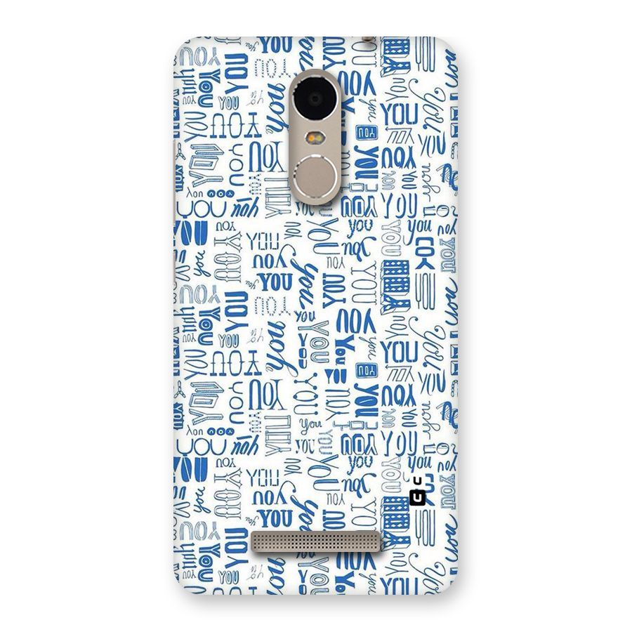 You Pattern Back Case for Xiaomi Redmi Note 3