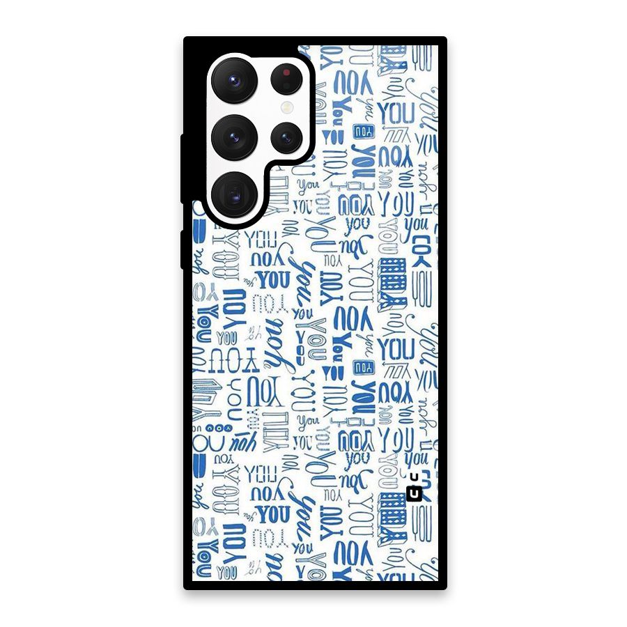 You Pattern Glass Back Case for Galaxy S22 Ultra 5G