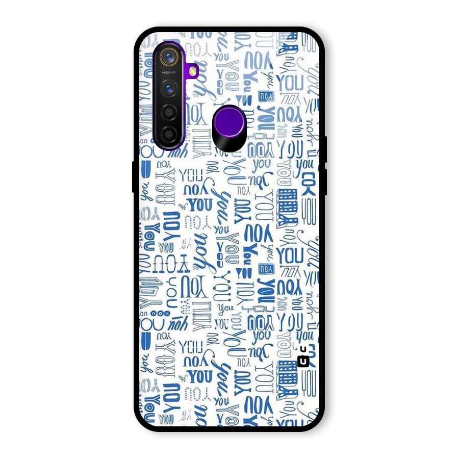 You Pattern Glass Back Case for Realme 5 Pro