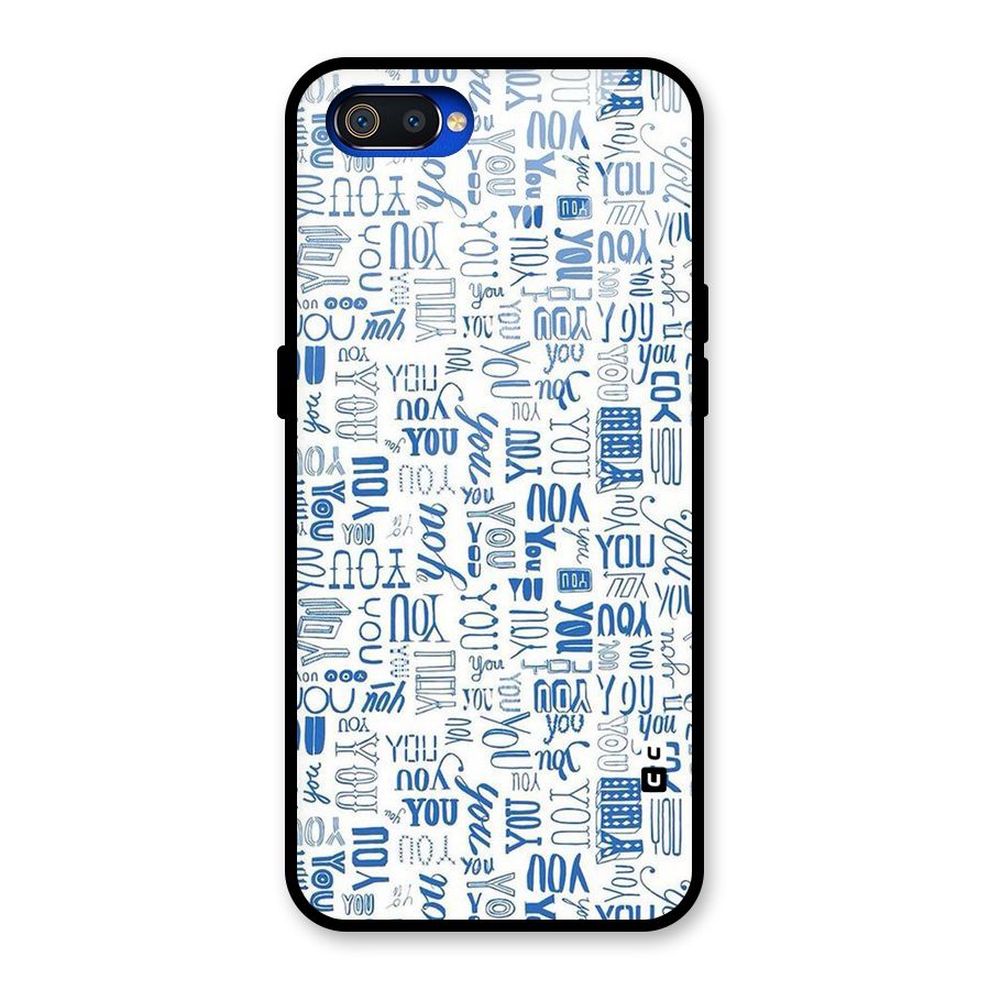 You Pattern Glass Back Case for Realme C2