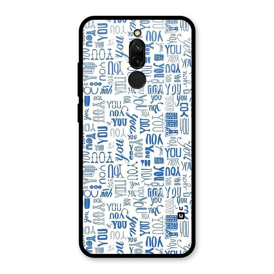 You Pattern Glass Back Case for Redmi 8