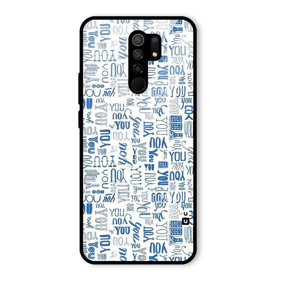 You Pattern Glass Back Case for Redmi 9 Prime