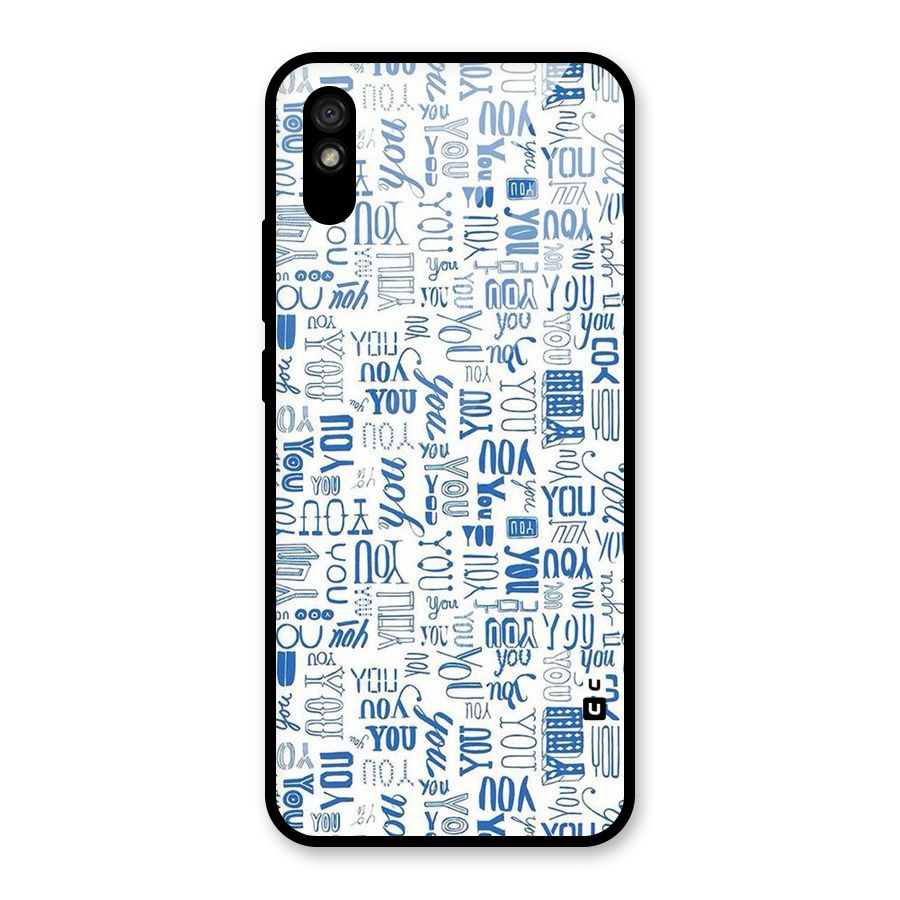 You Pattern Glass Back Case for Redmi 9i