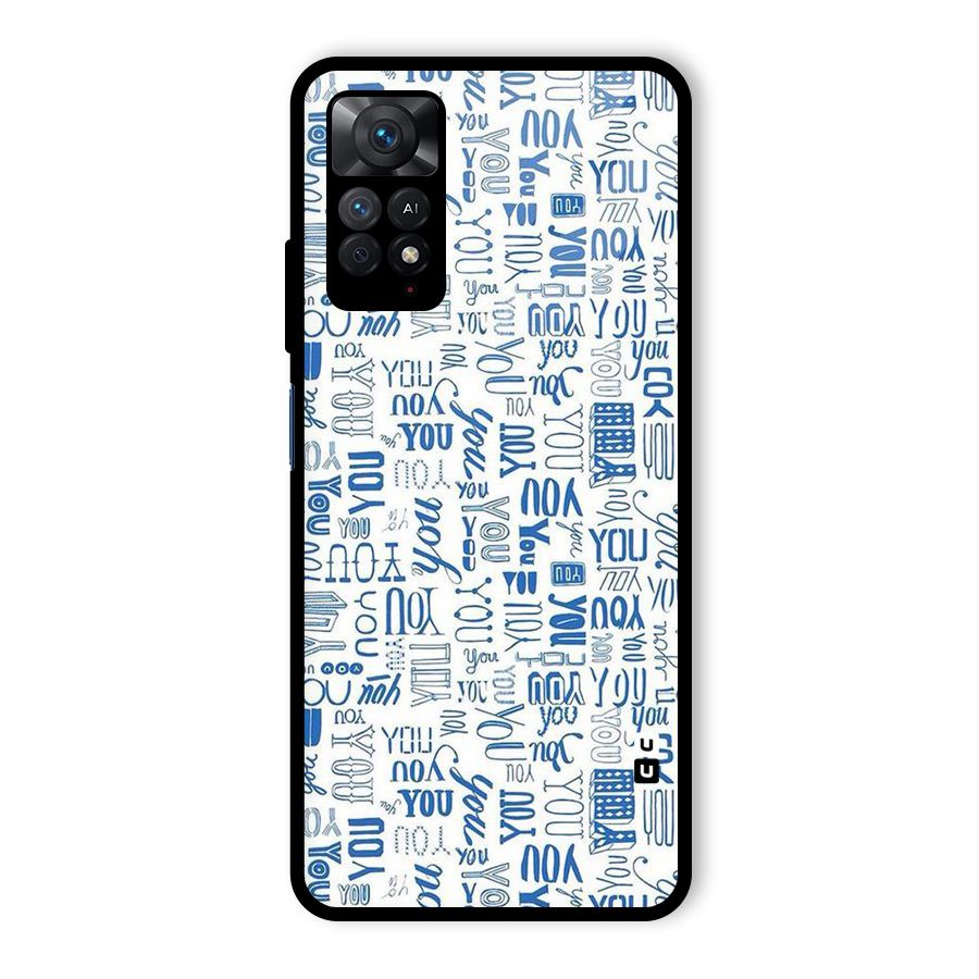 You Pattern Glass Back Case for Redmi Note 11 Pro