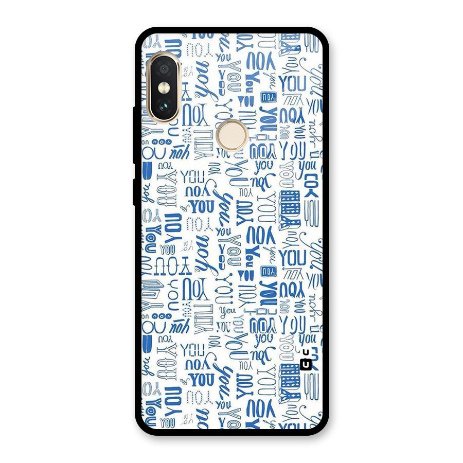 You Pattern Glass Back Case for Redmi Note 5 Pro
