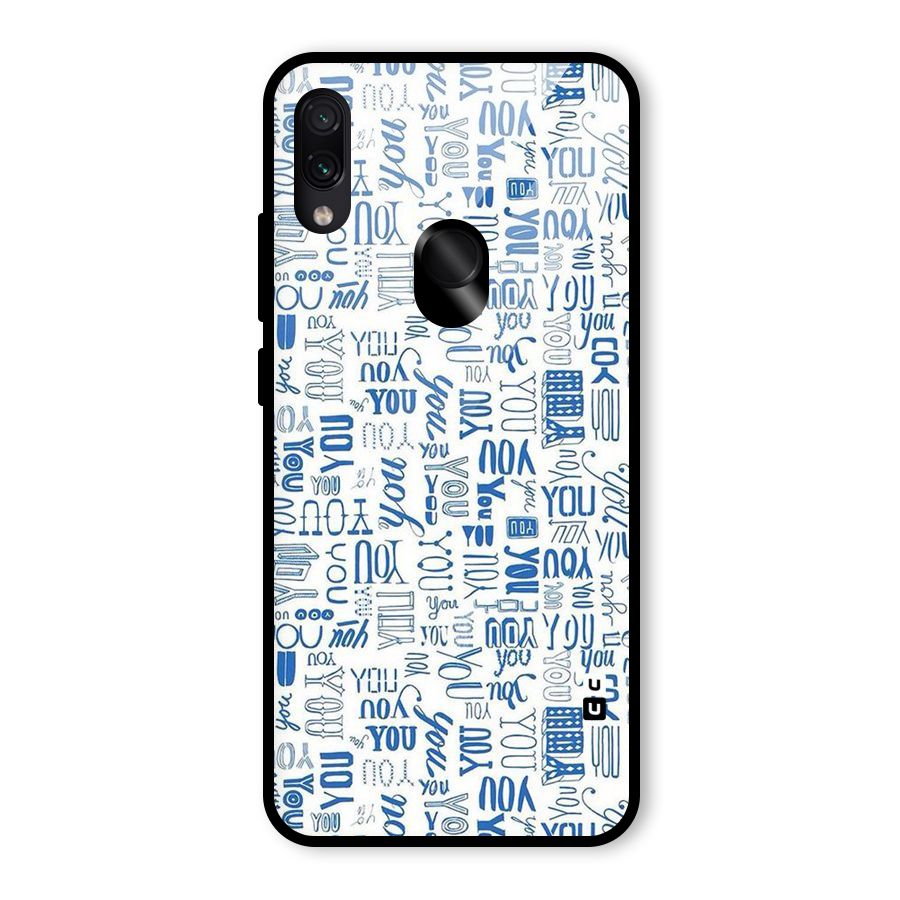 You Pattern Glass Back Case for Redmi Note 7 Pro