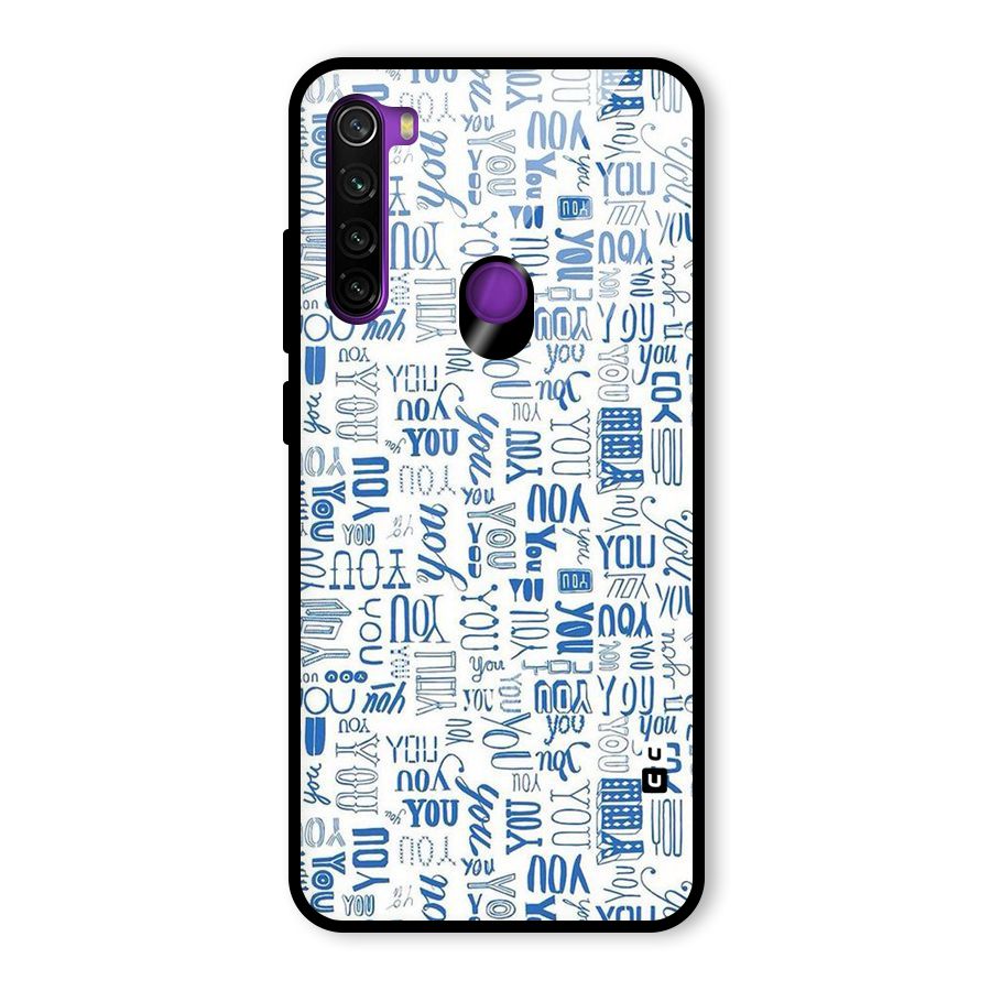 You Pattern Glass Back Case for Redmi Note 8