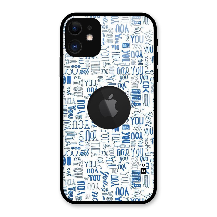 You Pattern Glass Back Case for iPhone 11 Logo Cut