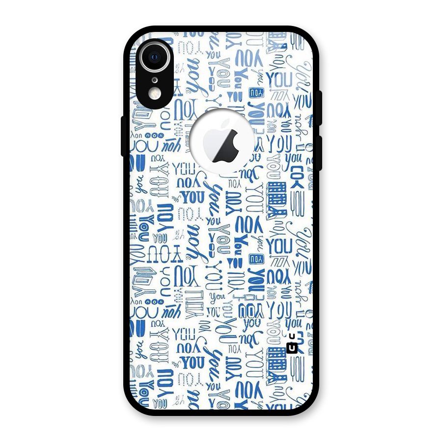 You Pattern Glass Back Case for iPhone XR Logo Cut
