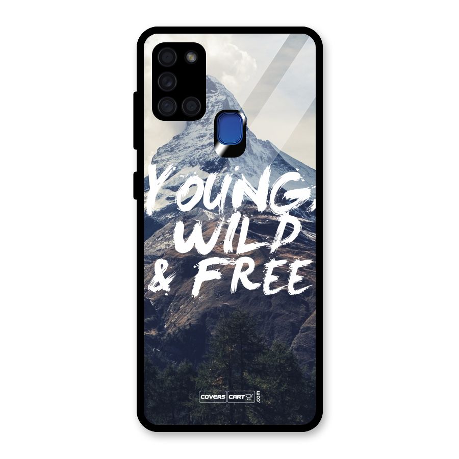 Young Wild and Free Glass Back Case for Galaxy A21s