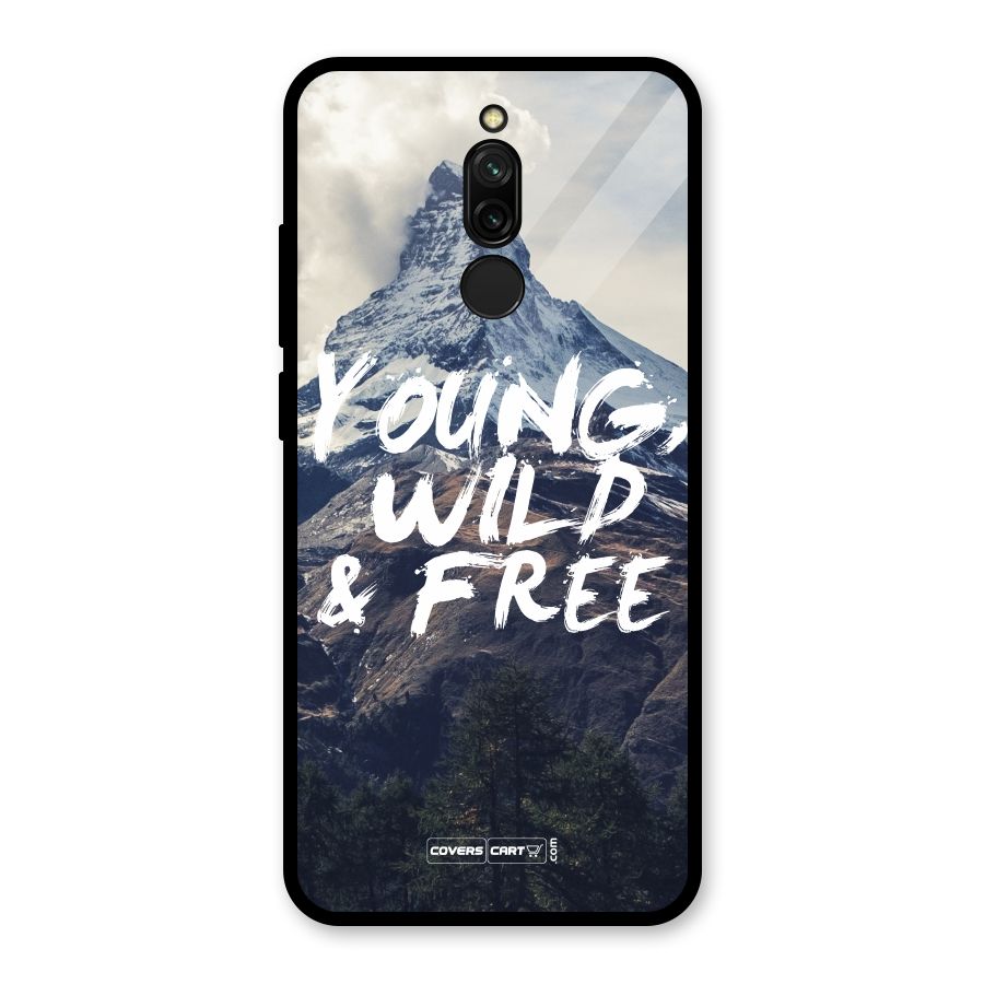 Young Wild and Free Glass Back Case for Redmi 8