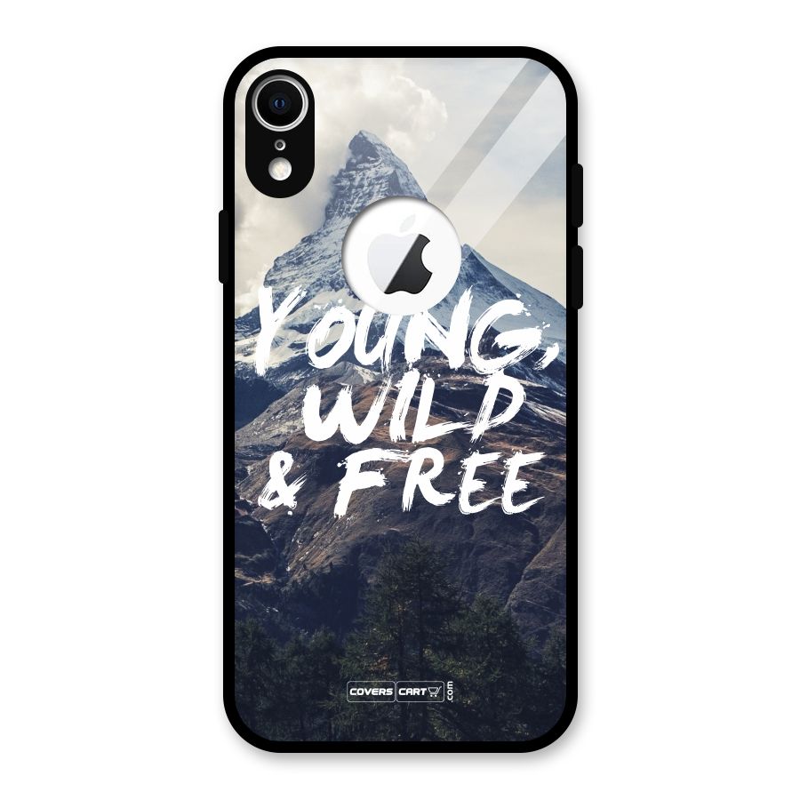 Young Wild and Free Glass Back Case for iPhone XR Logo Cut