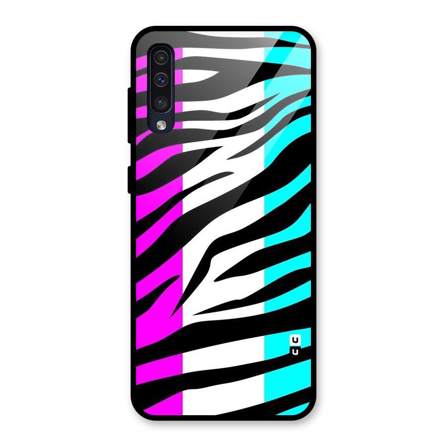 Zebra Texture Glass Back Case for Galaxy A30s