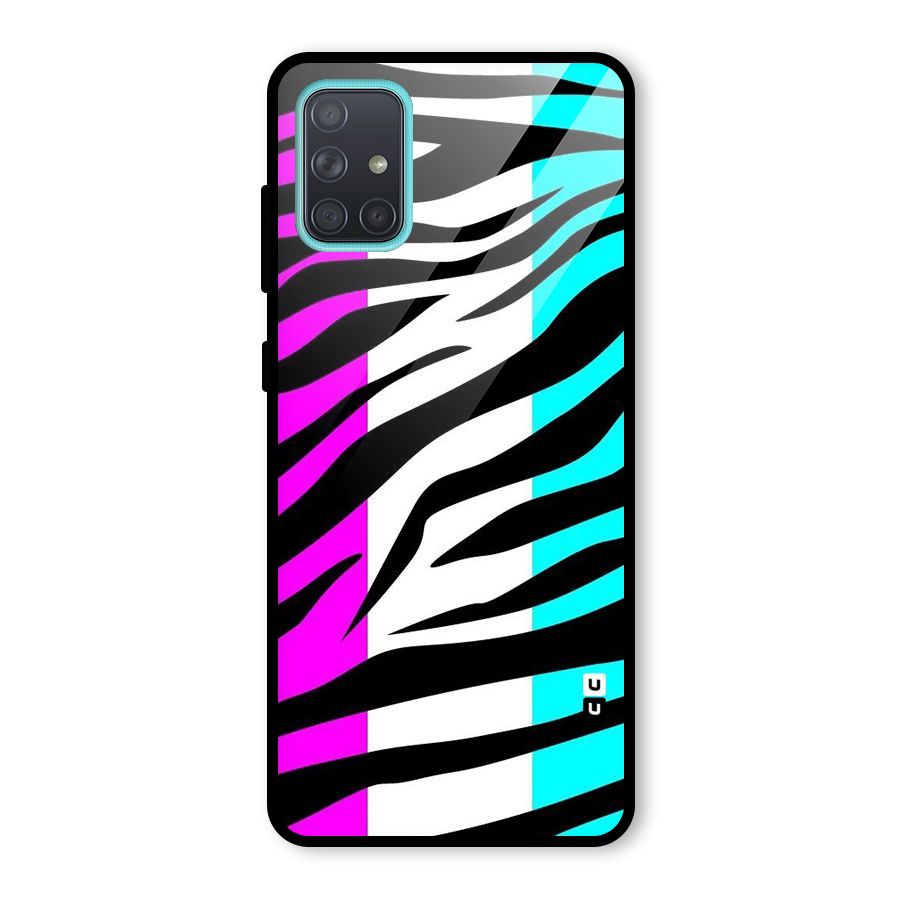 Zebra Texture Glass Back Case for Galaxy A71