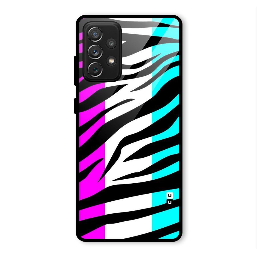 Zebra Texture Glass Back Case for Galaxy A72