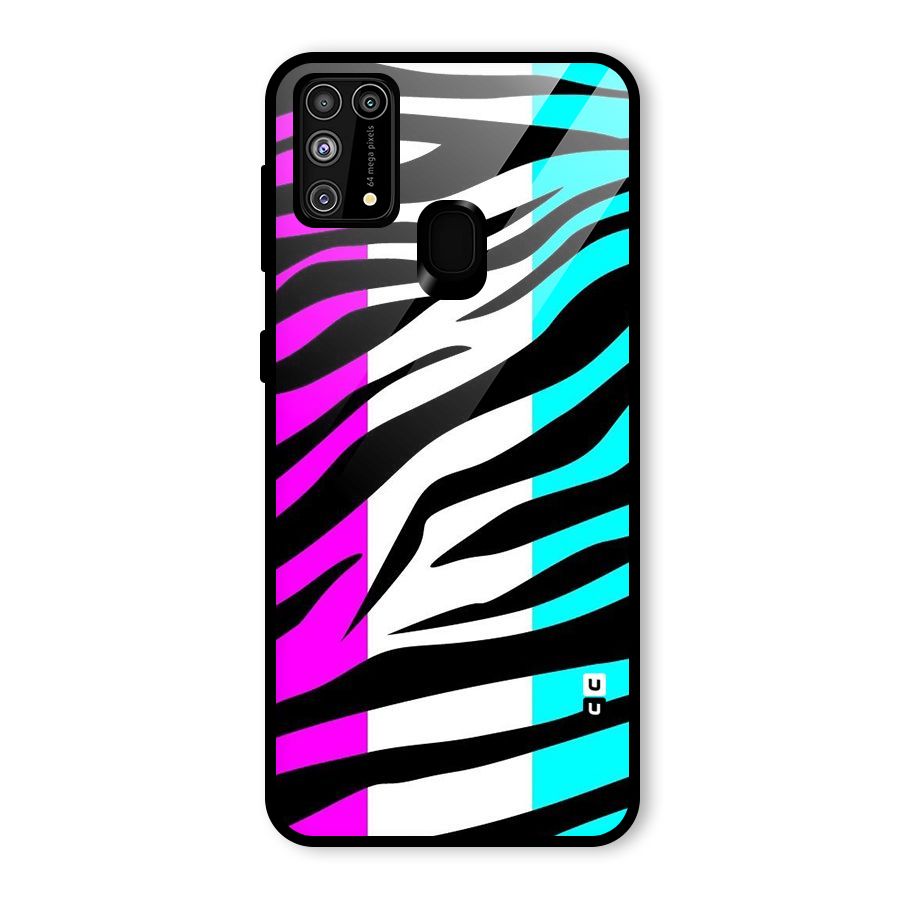 Zebra Texture Glass Back Case for Galaxy F41