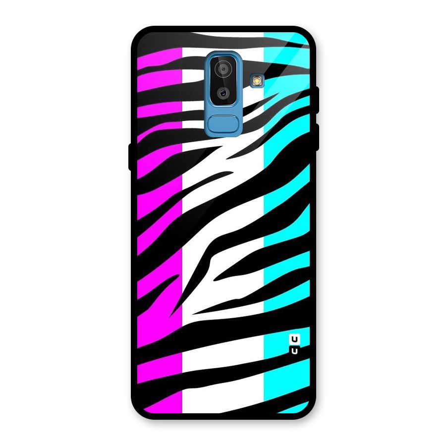 Zebra Texture Glass Back Case for Galaxy J8