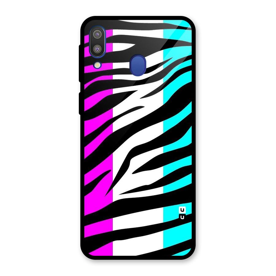 Zebra Texture Glass Back Case for Galaxy M20