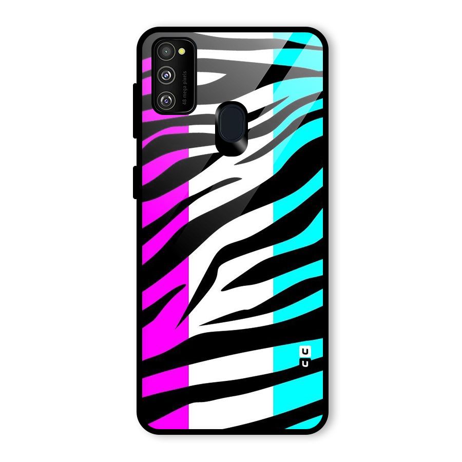 Zebra Texture Glass Back Case for Galaxy M30s