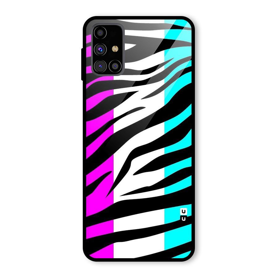 Zebra Texture Glass Back Case for Galaxy M31s