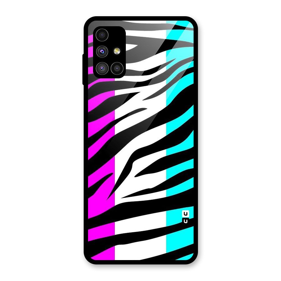 Zebra Texture Glass Back Case for Galaxy M51