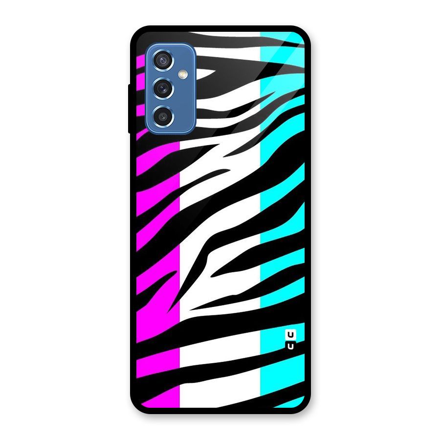 Zebra Texture Glass Back Case for Galaxy M52 5G