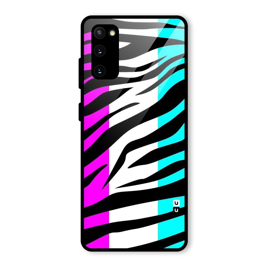 Zebra Texture Glass Back Case for Galaxy S20 FE 5G