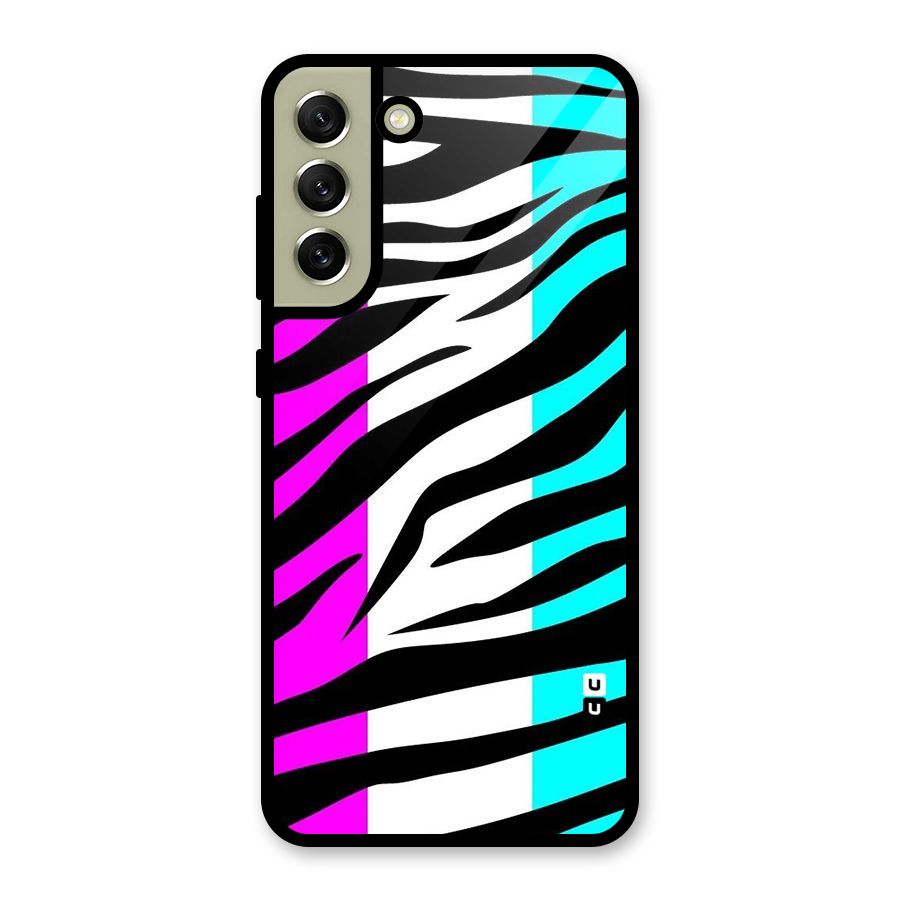 Zebra Texture Glass Back Case for Galaxy S21 FE 5G