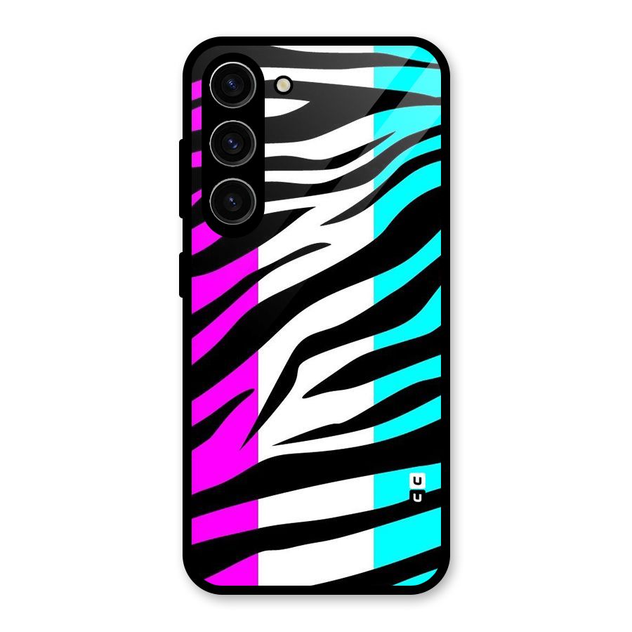 Zebra Texture Glass Back Case for Galaxy S23