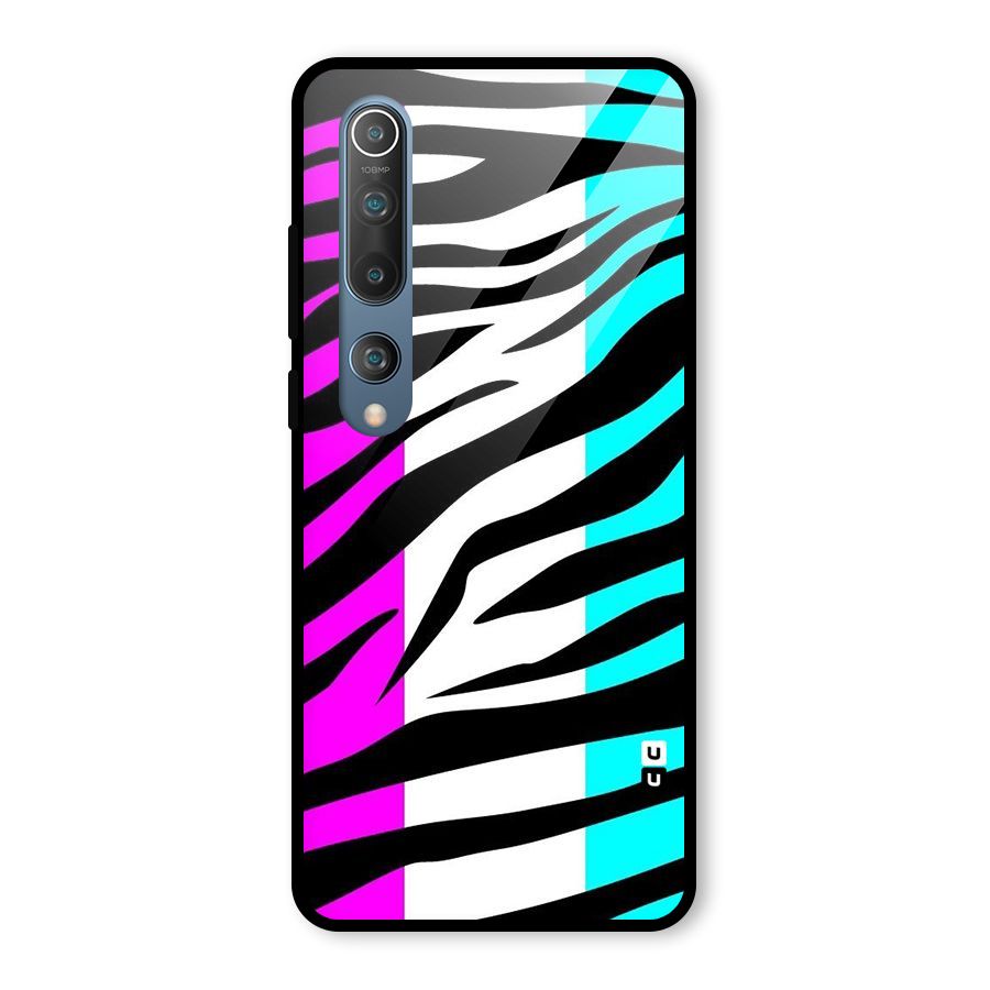 Zebra Texture Glass Back Case for Mi 10