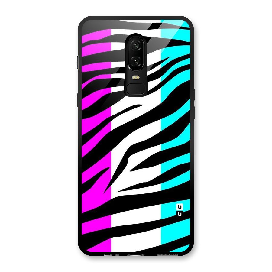 Zebra Texture Glass Back Case for OnePlus 6