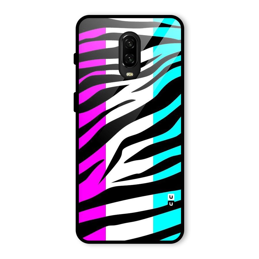 Zebra Texture Glass Back Case for OnePlus 6T