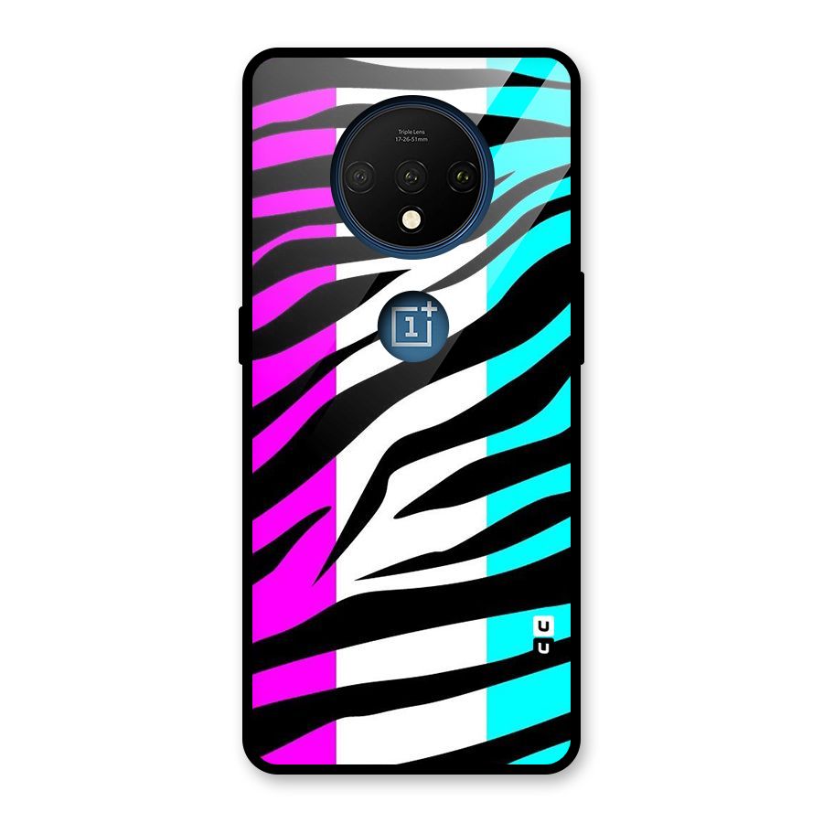 Zebra Texture Glass Back Case for OnePlus 7T