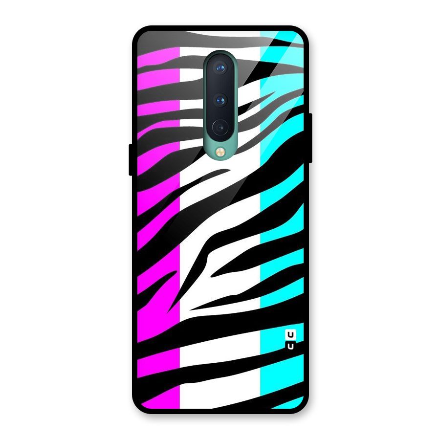 Zebra Texture Glass Back Case for OnePlus 8