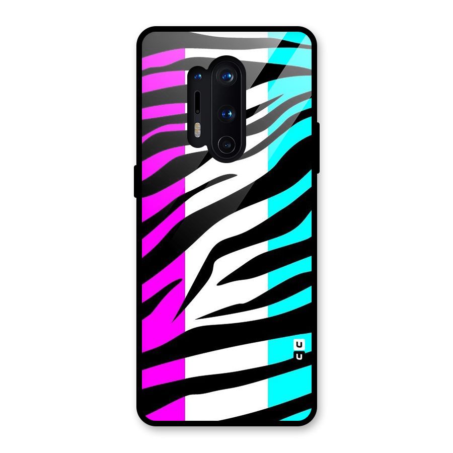 Zebra Texture Glass Back Case for OnePlus 8 Pro