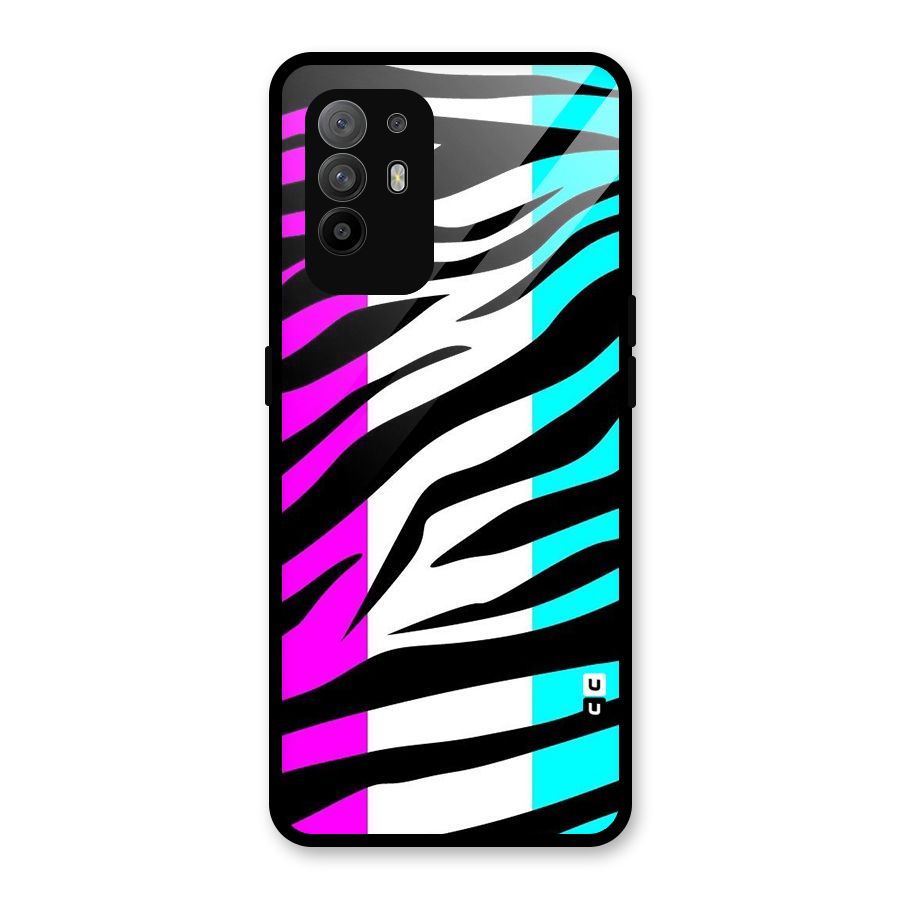 Zebra Texture Glass Back Case for Oppo F19 Pro Plus 5G