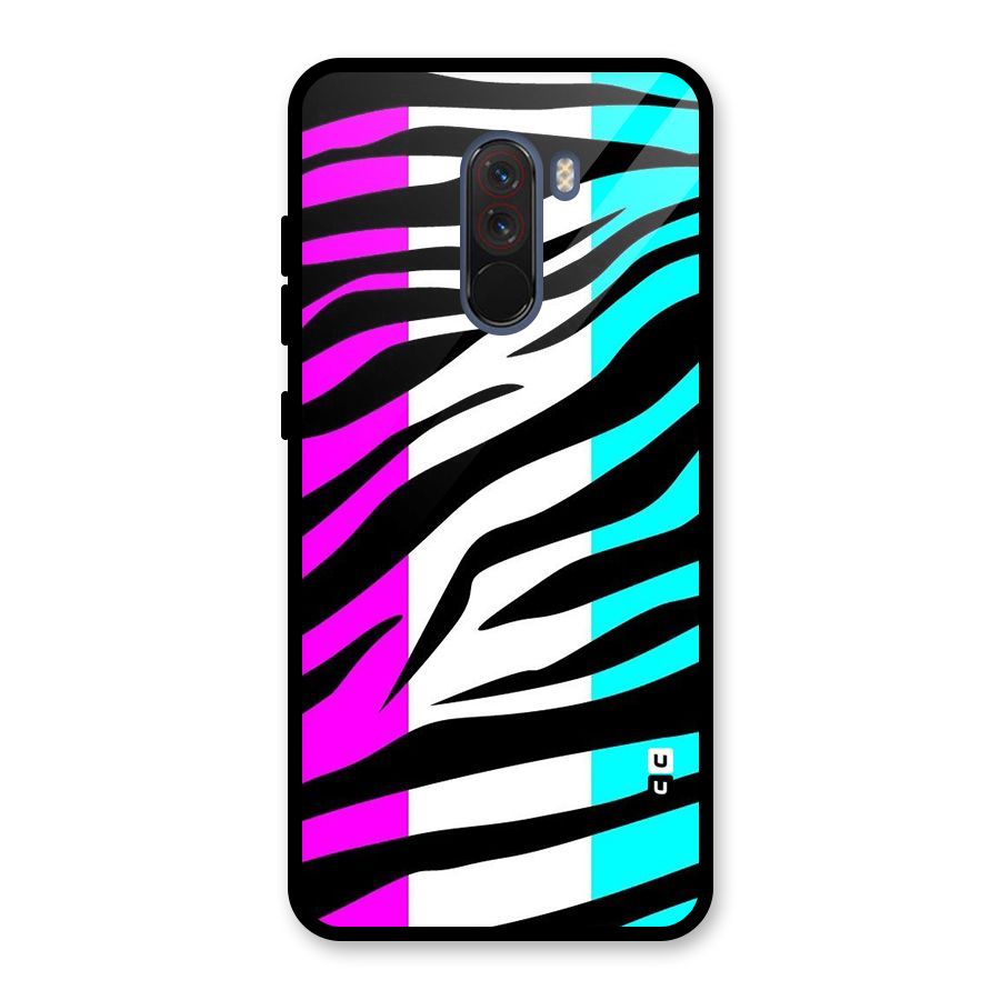 Zebra Texture Glass Back Case for Poco F1