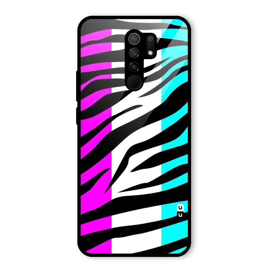 Zebra Texture Glass Back Case for Poco M2