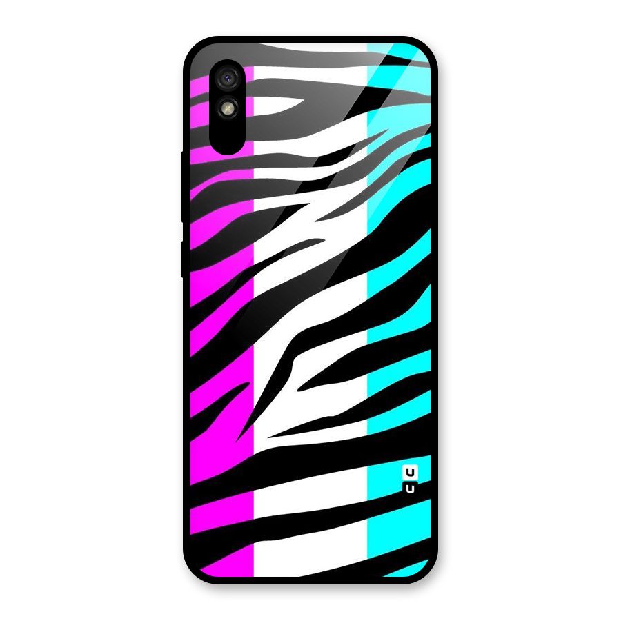 Zebra Texture Glass Back Case for Redmi 9A