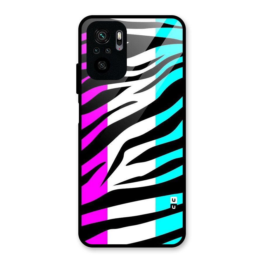 Zebra Texture Glass Back Case for Redmi Note 10S