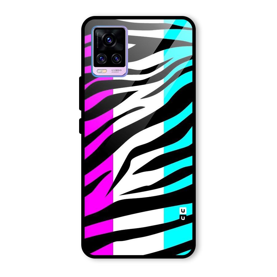 Zebra Texture Glass Back Case for Vivo V20 Pro