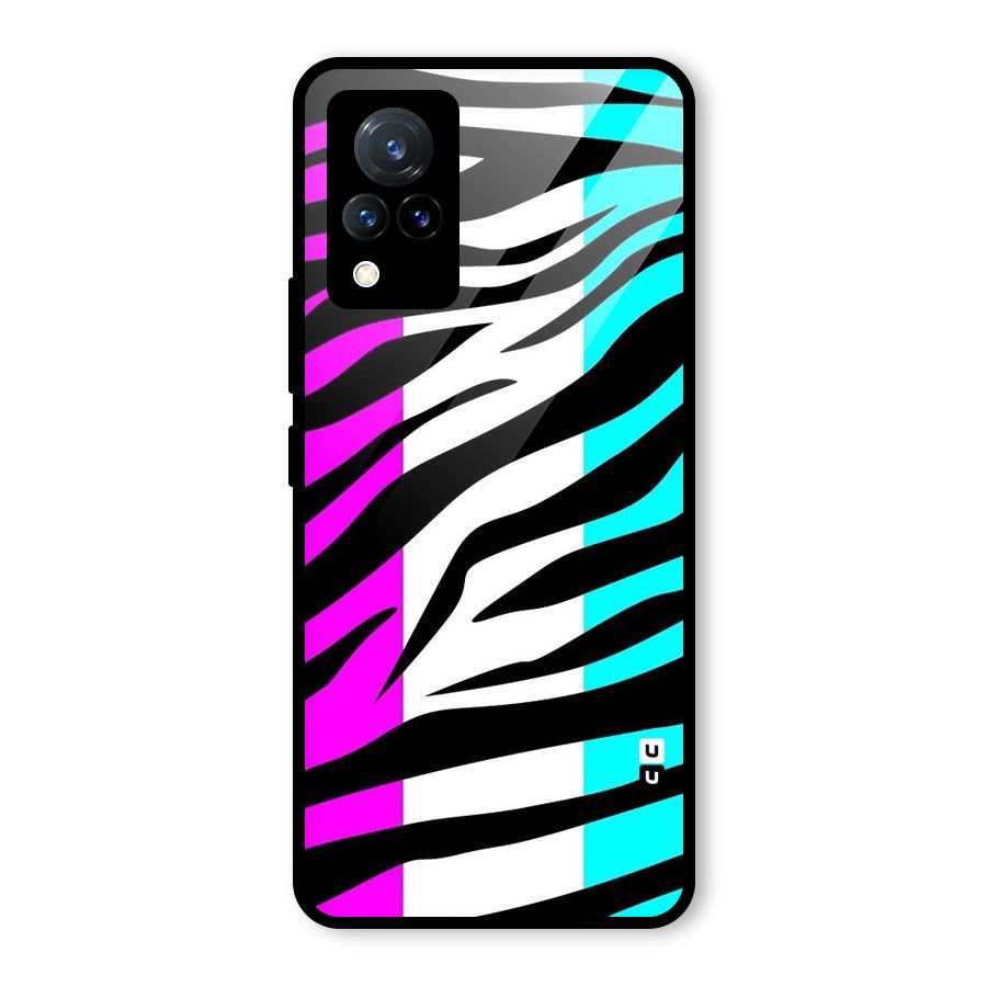 Zebra Texture Glass Back Case for Vivo V21 5G