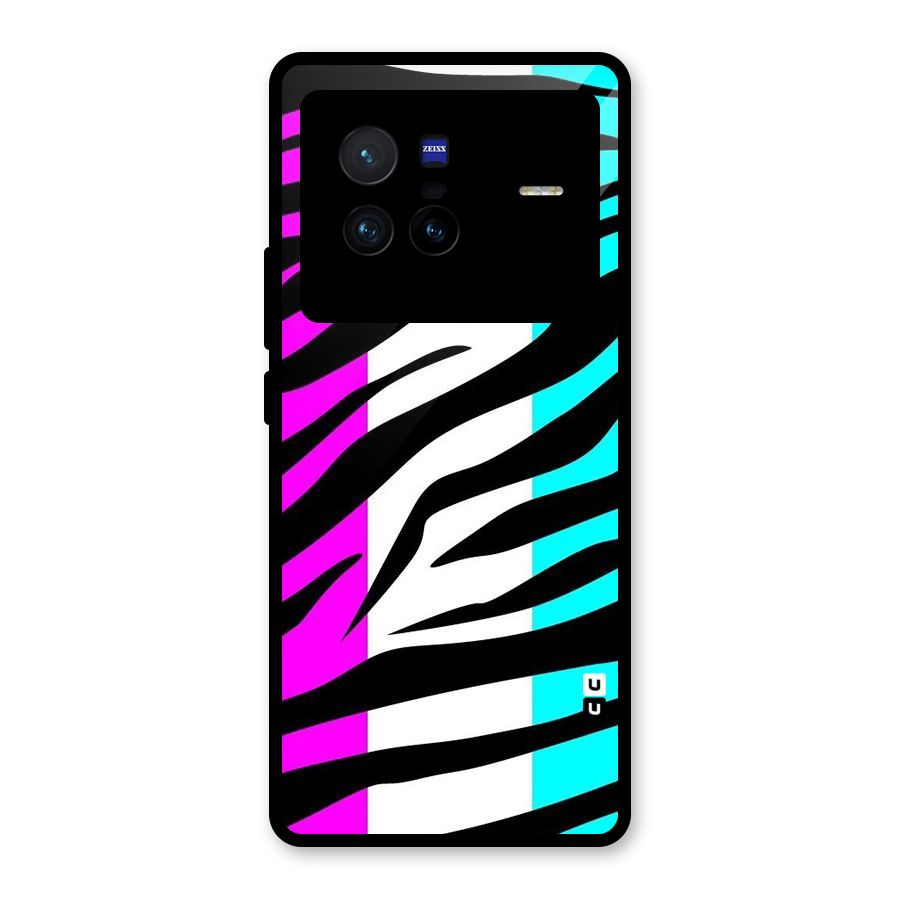 Zebra Texture Glass Back Case for Vivo X80
