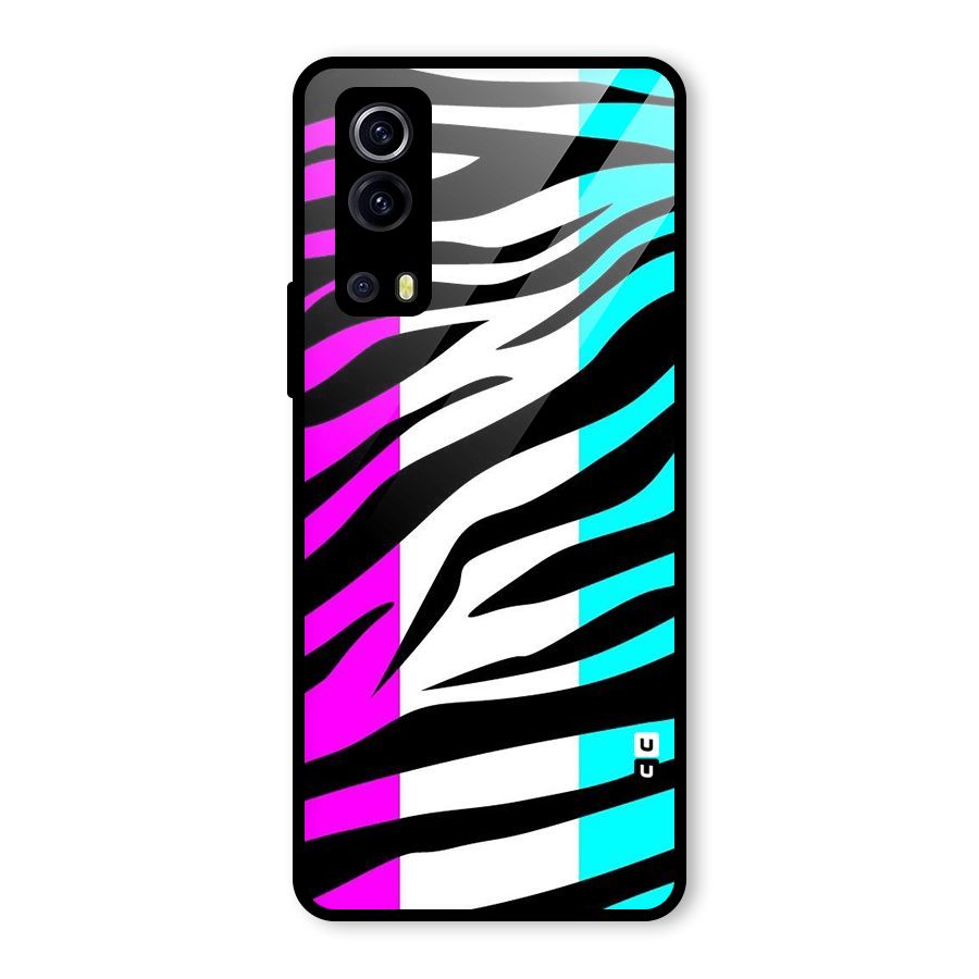 Zebra Texture Glass Back Case for Vivo iQOO Z3