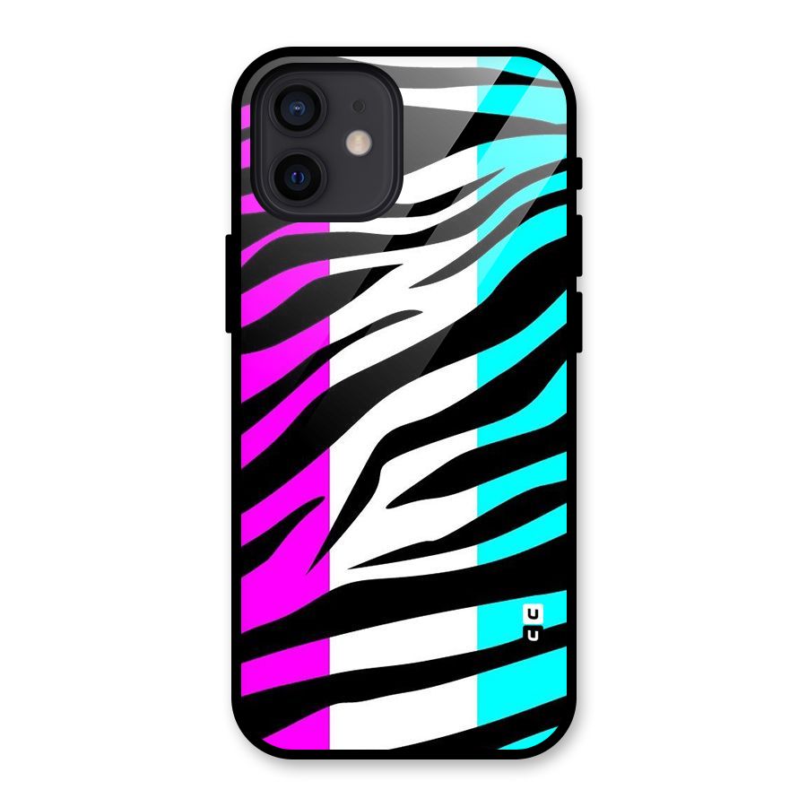 Zebra Texture Glass Back Case for iPhone 12