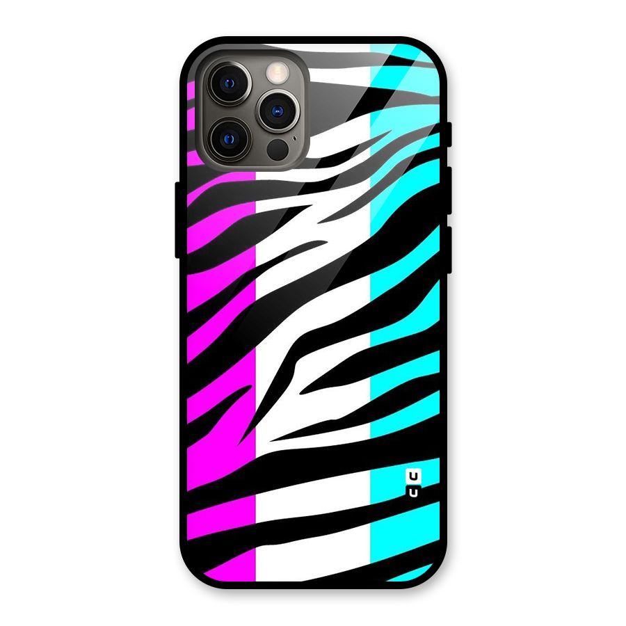Zebra Texture Glass Back Case for iPhone 12 Pro