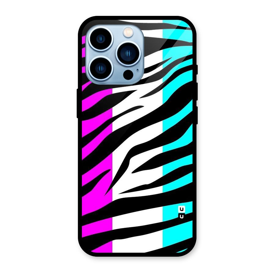 Zebra Texture Glass Back Case for iPhone 13 Pro