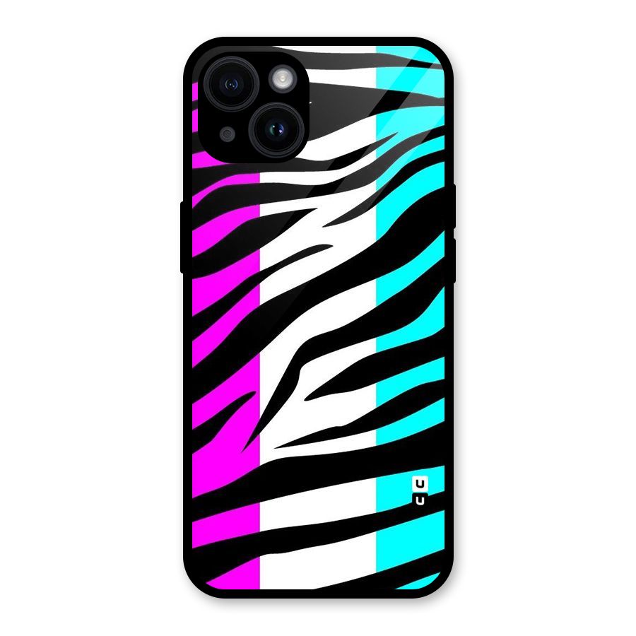 Zebra Texture Glass Back Case for iPhone 14